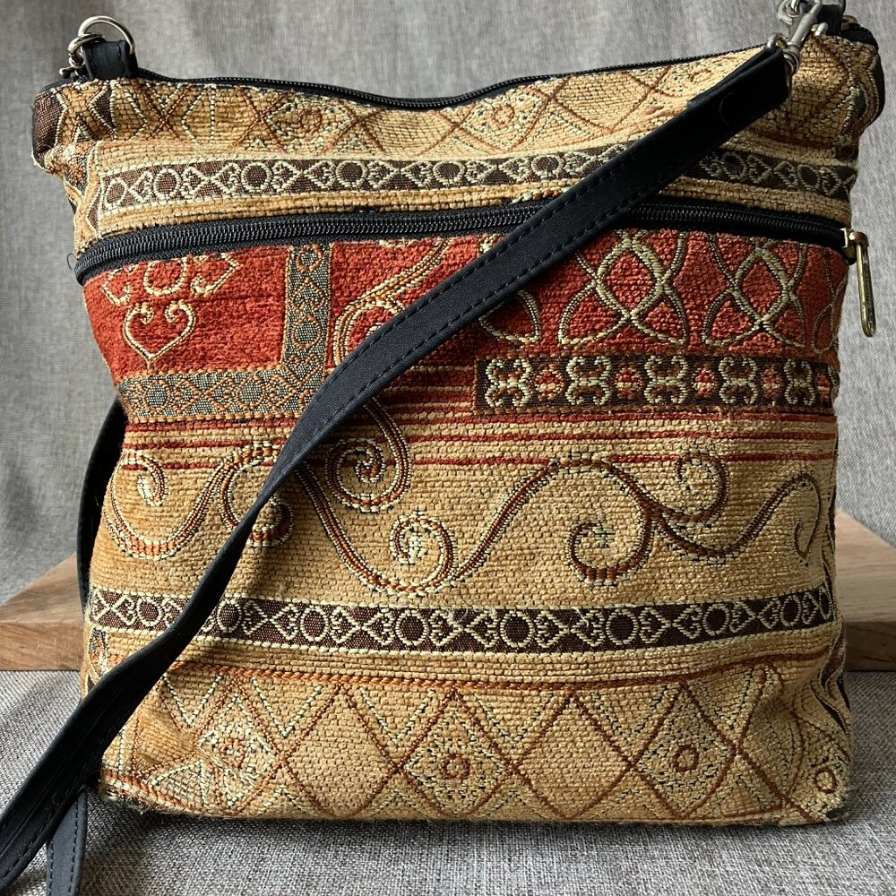 Danny K Beverly Hills Crossbody Purse Bag Tapestry Made In USA Multi Color